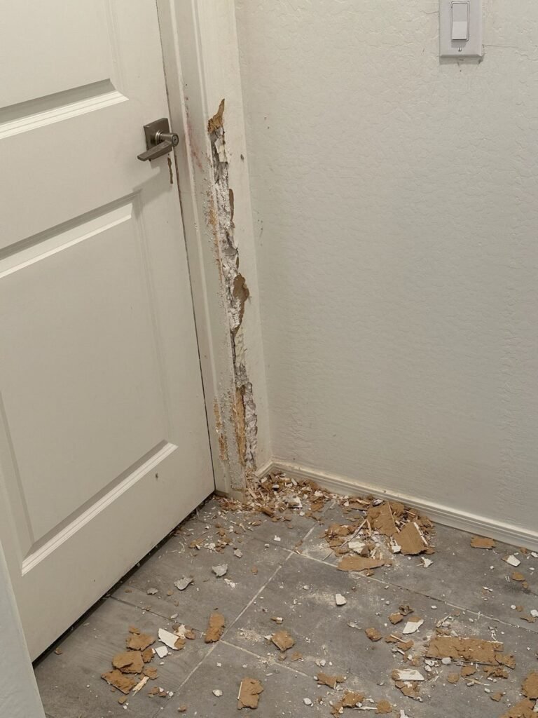 Drywall Damage Door Jamb Before