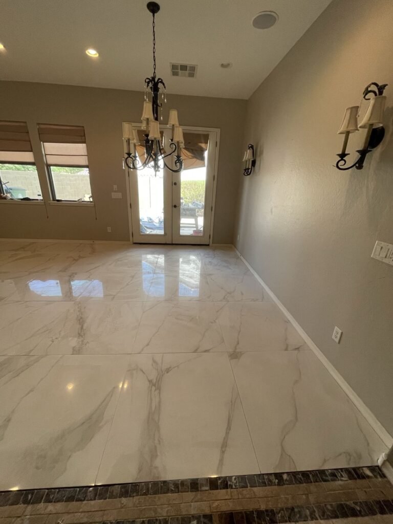 Polished Tile Floor Inlaid Border