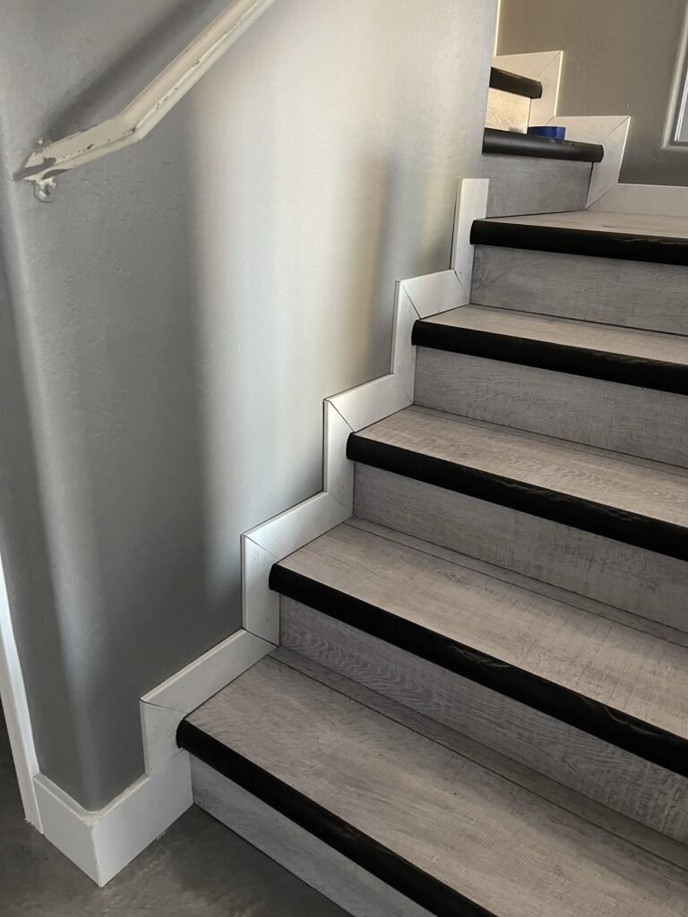 Staircase Remodel Plank Treads