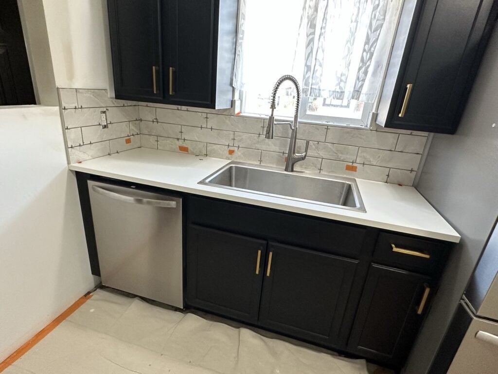 Kitchen Navy Cabinets Finished