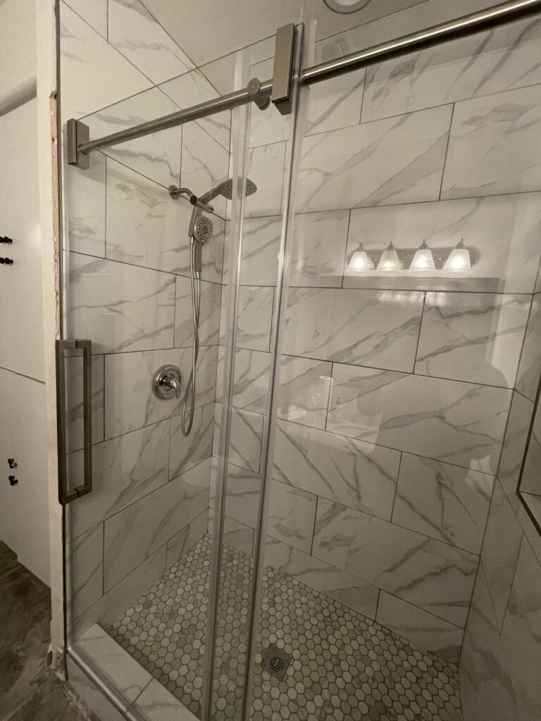 Tile Shower Glass Enclosure Finished